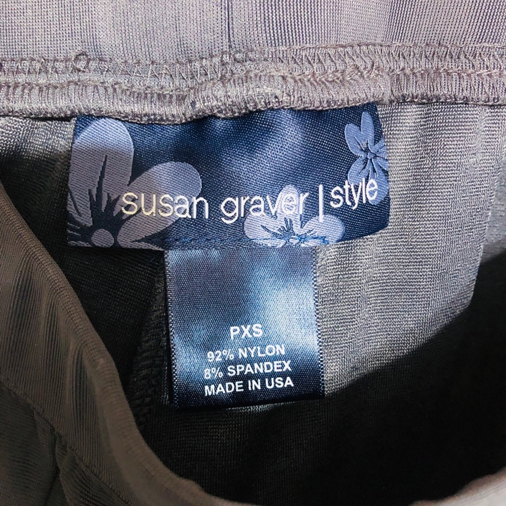Susan Graver Straight Leg Pants in Charcoal Gray